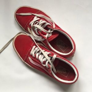 Women’s red Vans shoes